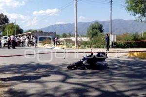 TEHUACÁN . ACCIDENTE MOTOCICLISTA