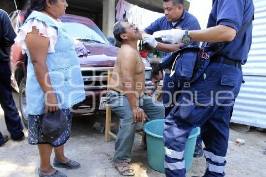 TEHUACÁN . HOMBRE MACHETEADO