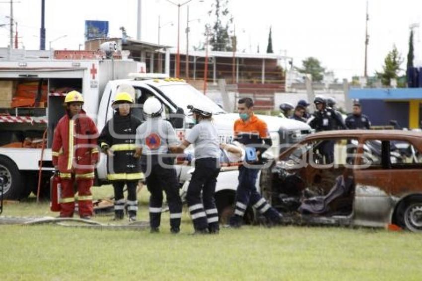 SIMULACRO DE ACCIDENTE . TEXMELUCAN