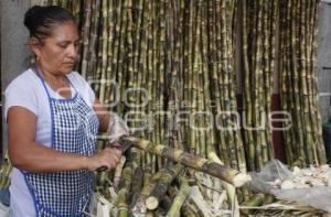 VENTA DE CAÑA DE AZÚCAR Y JÍCAMA . ACATLÁN   