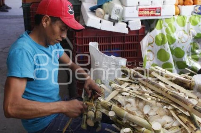 VENTA DE CAÑA DE AZÚCAR Y JÍCAMA . ACATLÁN