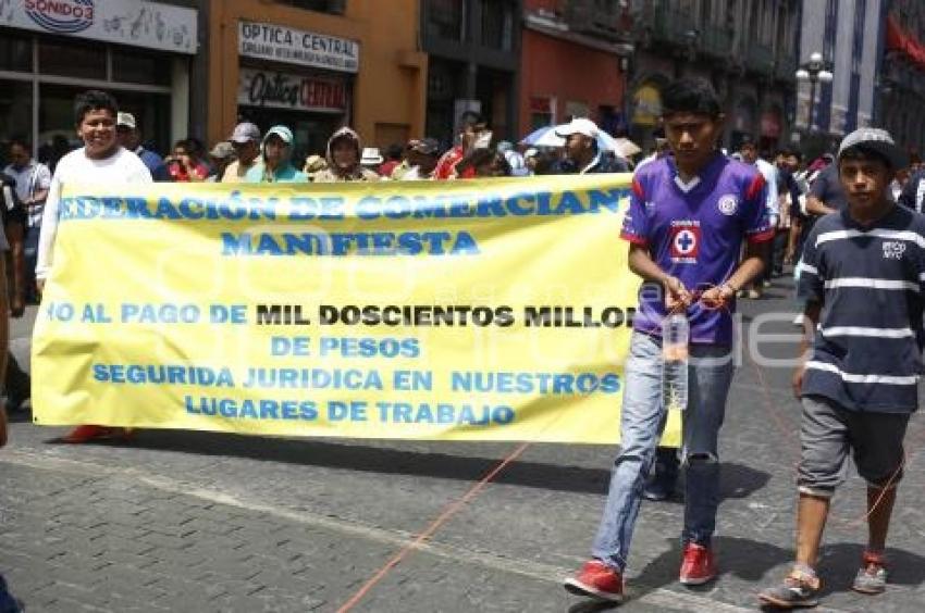 MANIFESTACIÓN COMERCIANTES SAN MARTÍN TEXMELUCAN