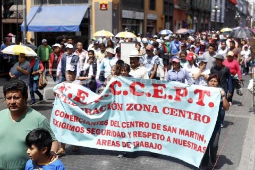 MANIFESTACIÓN COMERCIANTES SAN MARTÍN TEXMELUCAN