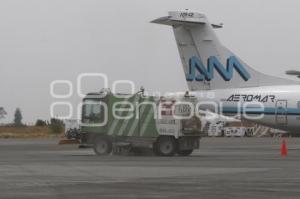 CAÍDA DE CENIZA . AEROPUERTO PUEBLA