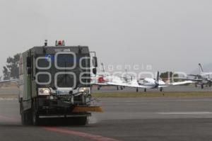 CAÍDA DE CENIZA . AEROPUERTO PUEBLA