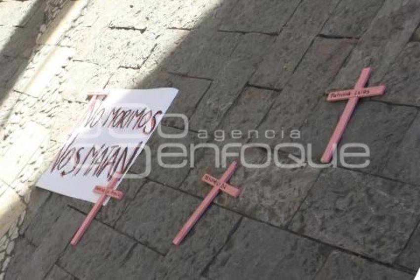 SAN MARTIN TEXMELUCAN. PROTESTA CONTRA FEMINICIDIOS