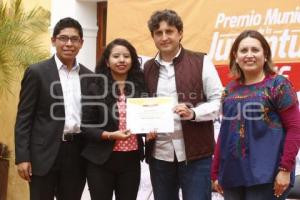 PREMIO MUNICIPAL DE LA JUVENTUD . CHOLULA
