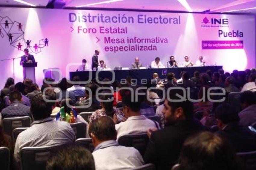 FORO DISTRITACIÓN ELECTORAL . INE