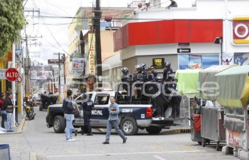 DESALOJO DE AMBULANTES . TEXMELUCAN