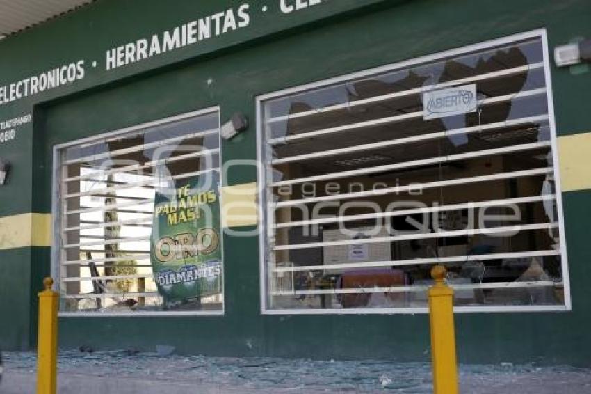 DESTROZOS COMERCIOS CAMINO A TLALTEPANGO