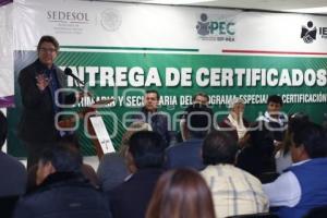 ENTREGA DE CERTIFICADOS . SEDESOL