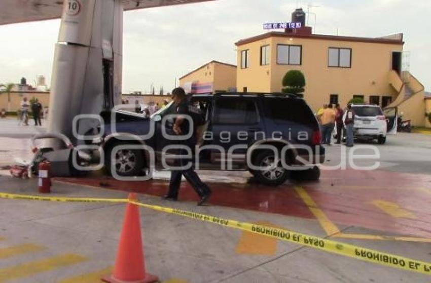 CHOQUE CONTRA GASOLINERA . TEXMELUCAN