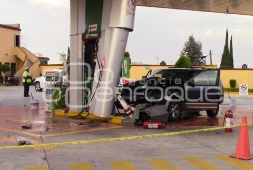 CHOQUE CONTRA GASOLINERA . TEXMELUCAN