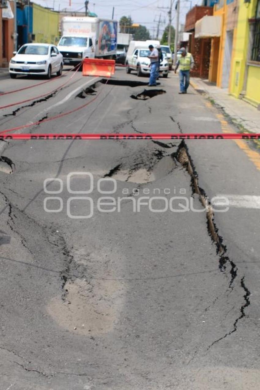 COLAPSA CALLE . SAN FELIPE HUEYOTLIPAN