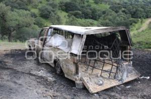 CAMIONETA CALCINADA . TLALANCALECA