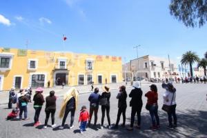 MANIFESTACION . HABITANTES DE CANOA