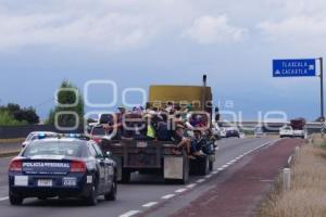 CARAVANA MIGRANTE . AUTOPISTA