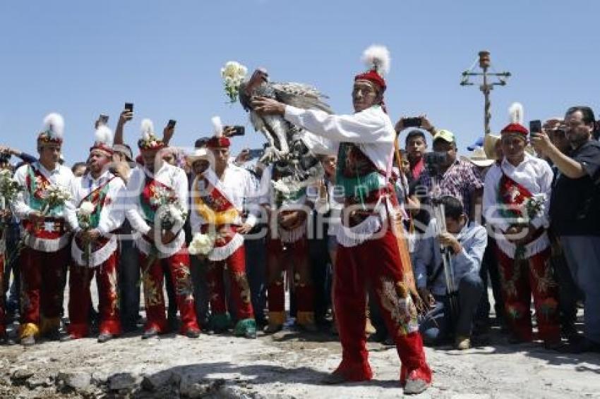 CUETZALAN . RITUAL COLOCACIÓN TRONCO