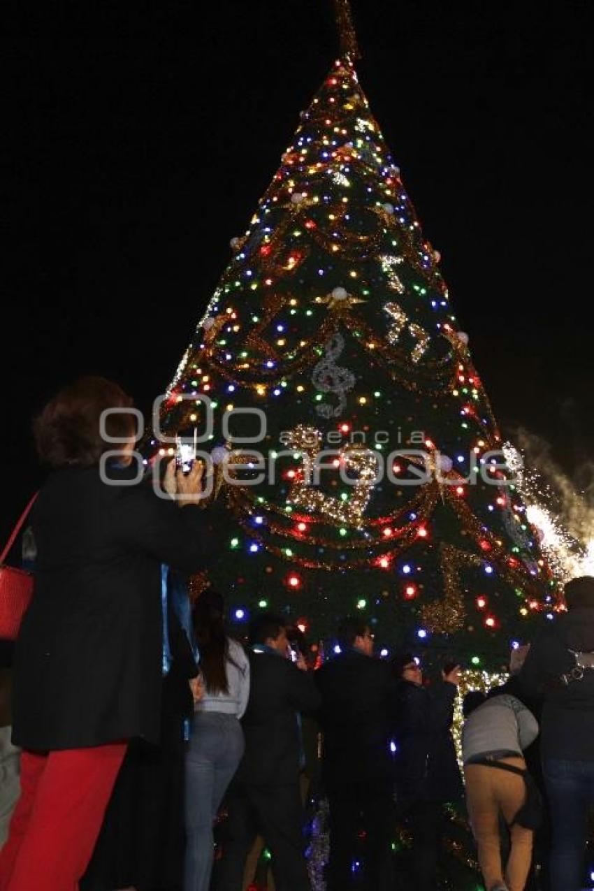 BUAP . ENCENDIDO ÁRBOL NAVIDEÑO