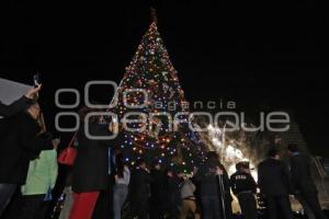 BUAP . ENCENDIDO ÁRBOL NAVIDEÑO