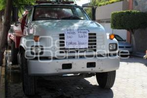 TEHUACÁN . PROTESTA BOMBEROS