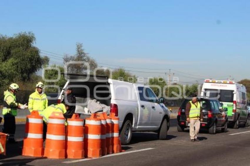 TRABAJADOR ATROPELLADO . AUTOPISTA