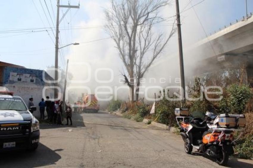 INCENDIO . SAN FELIPE HUEYOTLIPAN