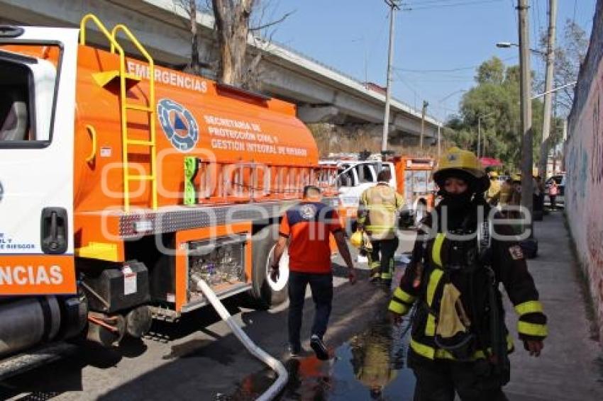 INCENDIO . SAN FELIPE HUEYOTLIPAN