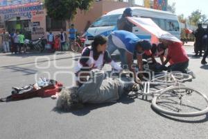 TEHUACÁN . ACCIDENTE CICLISTA