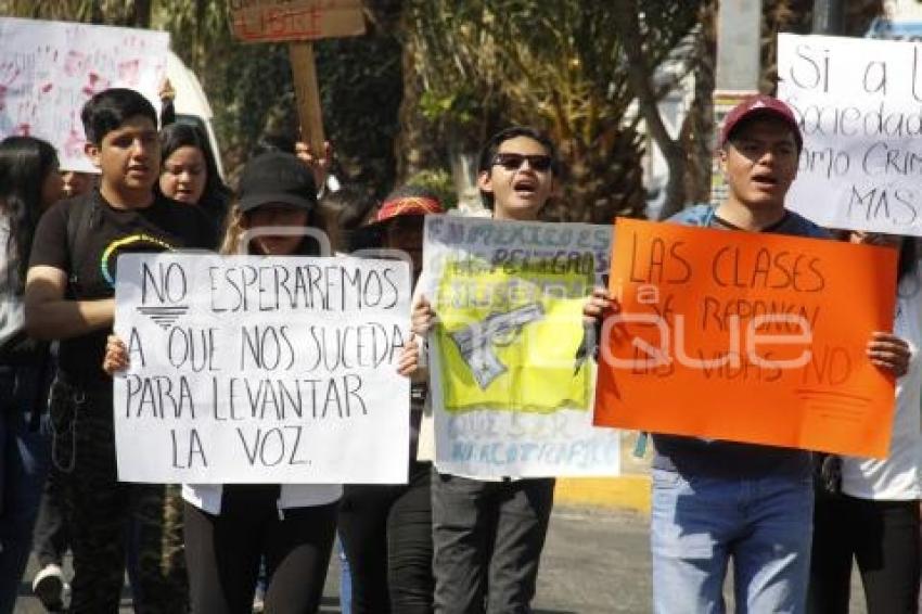 TEXMELUCAN . MANIFESTACIÓN ESTUDIANTES