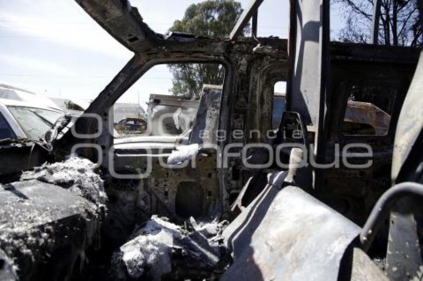 IMSS . INCENDIO VEHÍCULOS