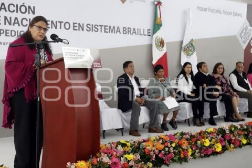 DIF . ACTAS DE NACIMIENTO EN BRAILLE