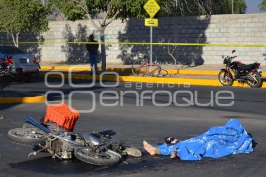 TEHUACÁN . ACCIDENTE MOTOCICLISTA