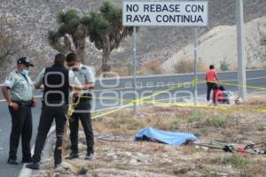 TEHUACÁN . ACCIDENTE CICLISTA