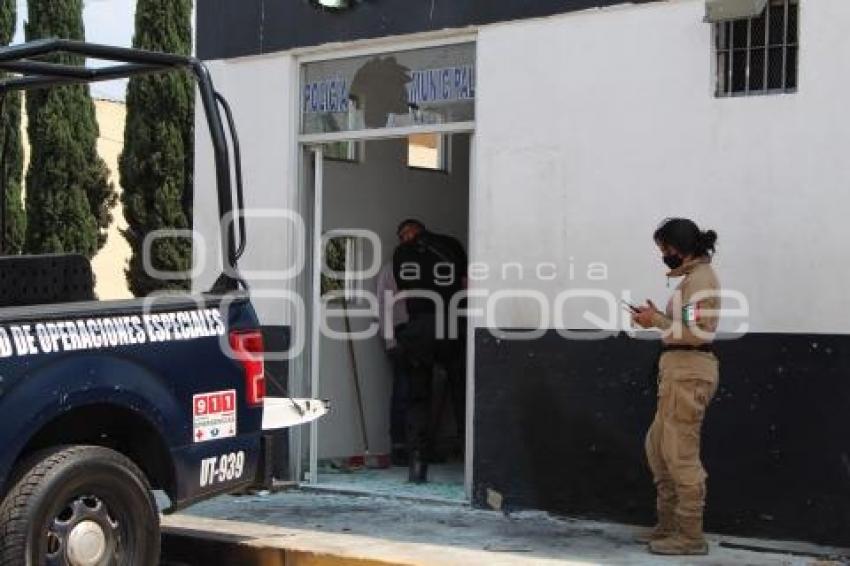 SAN PEDRO CHOLULA . DESTROZOS COMISARÍA