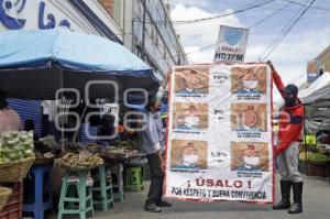 MERCADO 5 DE MAYO . LONA PREVENCIÓN