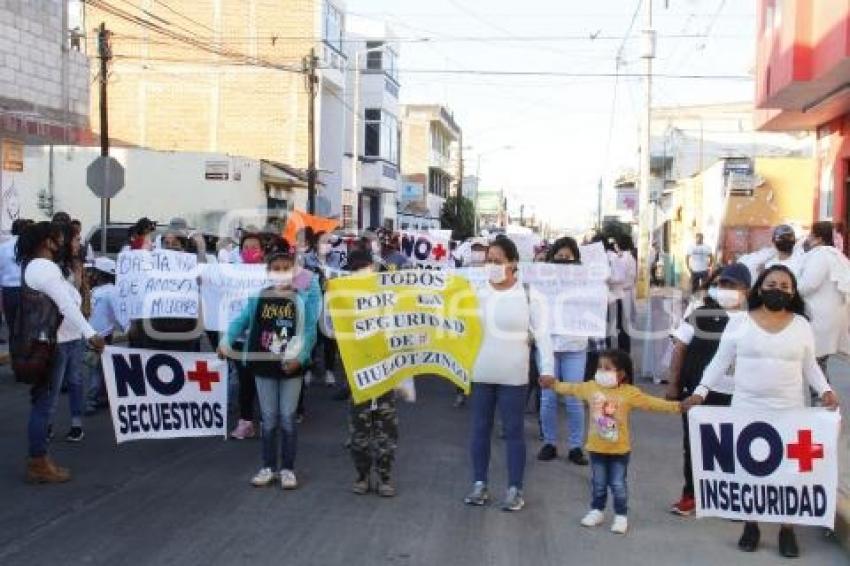 HUEJOTZINGO . MANIFESTACIÓN  INSEGURIDAD