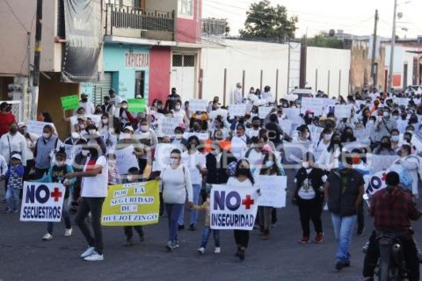 HUEJOTZINGO . MANIFESTACIÓN  INSEGURIDAD