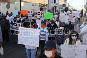 HUEJOTZINGO . MANIFESTACIÓN  INSEGURIDAD