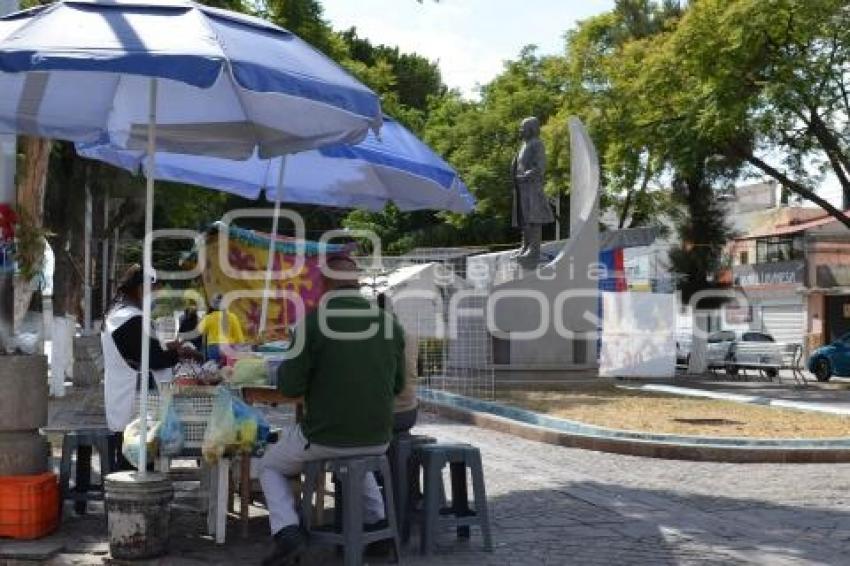 TEHUACÁN . INSTALACIÓN DE PUESTOS