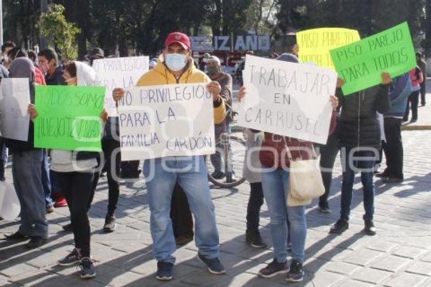 HUEJOTZINGO . MANIFESTACIÓN  TRANSPORTISTAS