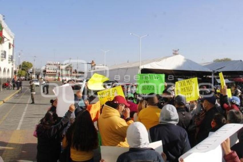 HUEJOTZINGO . MANIFESTACIÓN TRANSPORTISTAS