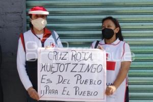 HUEJOTZINGO . PROTESTA CRUZ ROJA