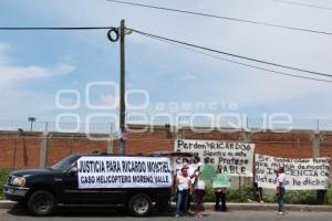 MANIFESTACIÓN . HELICÓPTERO MORENO VALLE