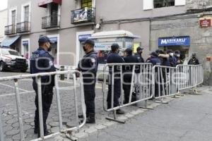 POLICÍA . CERCO DE SEGURIDAD