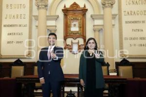 REUNIÓN . CLAUDIA RIVERA Y EDUARDO RIVERA