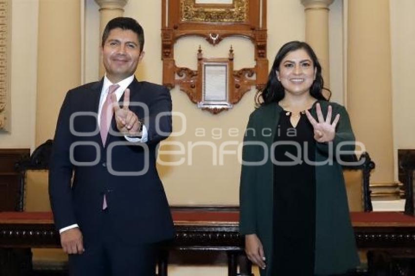 REUNIÓN . CLAUDIA RIVERA Y EDUARDO RIVERA