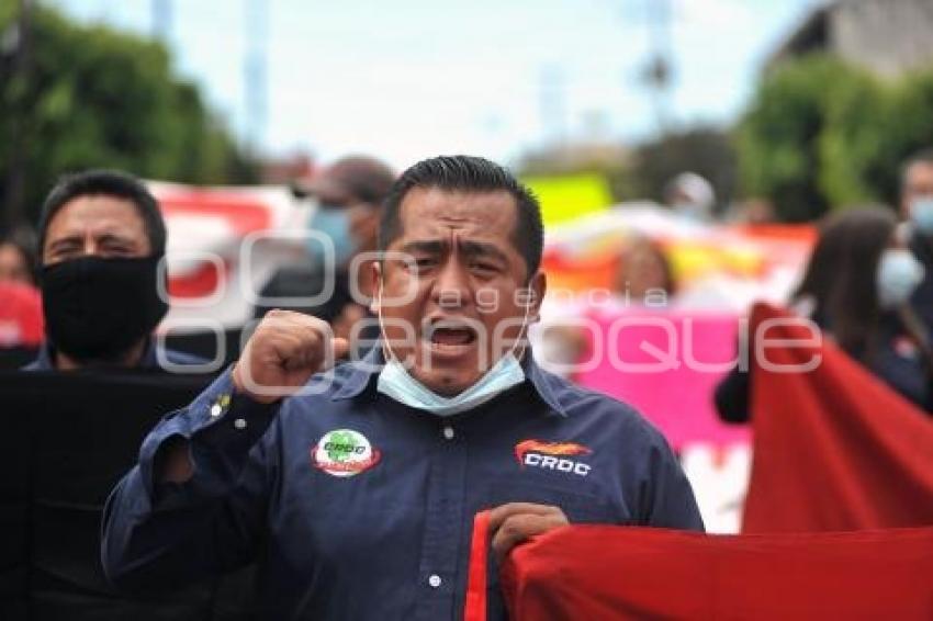 TLAXCALA . MANIFESTACIÓN TRABAJADORES