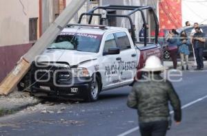 POLICÍA ESTATAL . CHOQUE PATRULLA