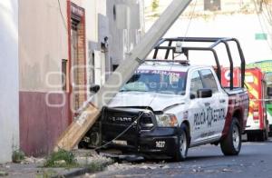 POLICÍA ESTATAL . CHOQUE PATRULLA